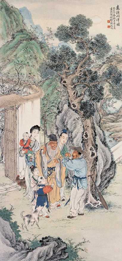 沈燧 桃源问津图 立轴